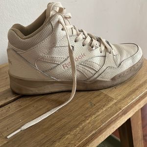 Women rebook high top shoes trending cream color for spring